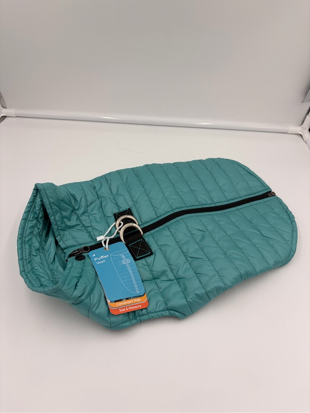 Gooby Puffer Vest Nylon Turquoise XL Warm Winter Apparel for Small Dog